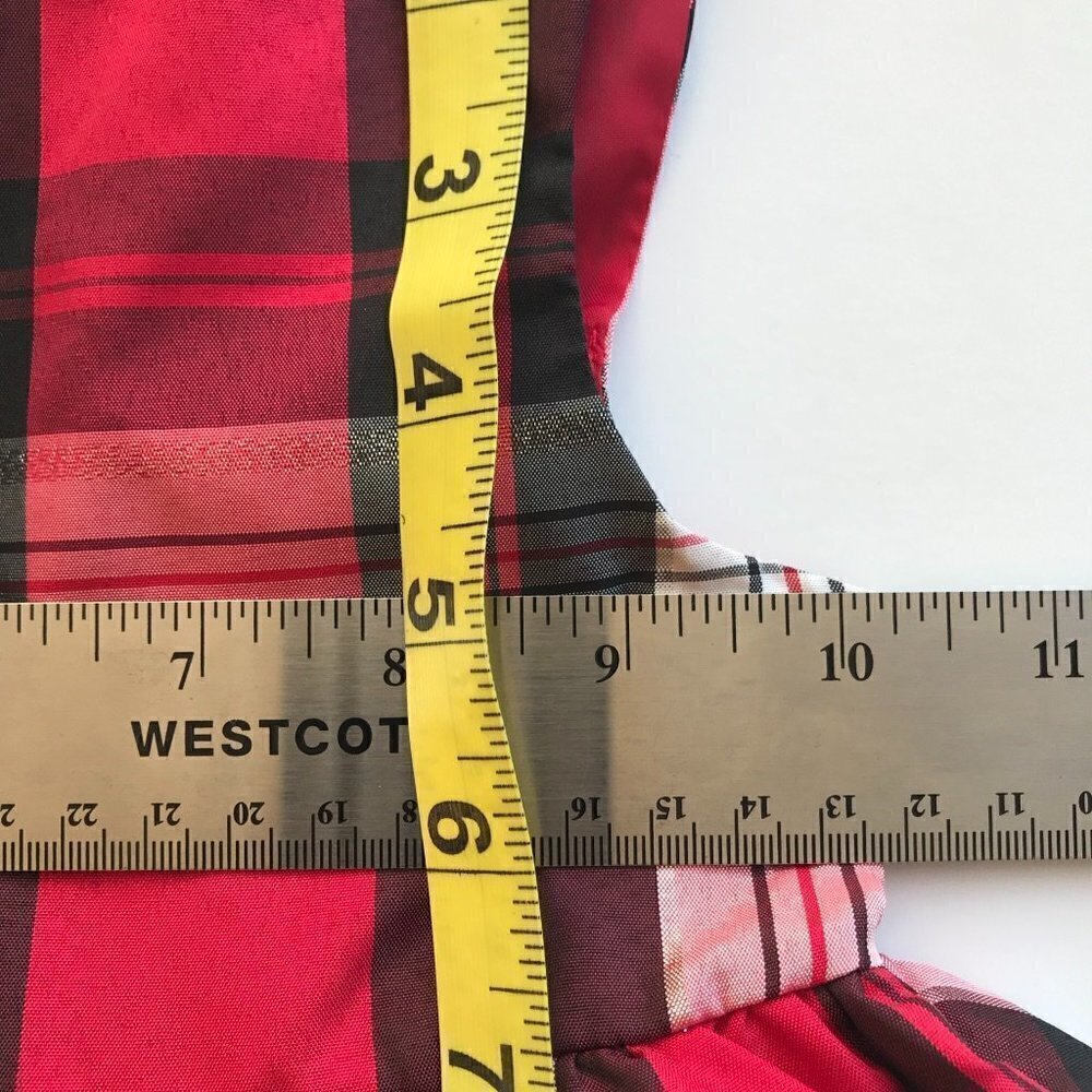 PASTOURELLE Metallic Plaid red black silver white fancy tulle dress baby 18 mo - Picture 8 of 13